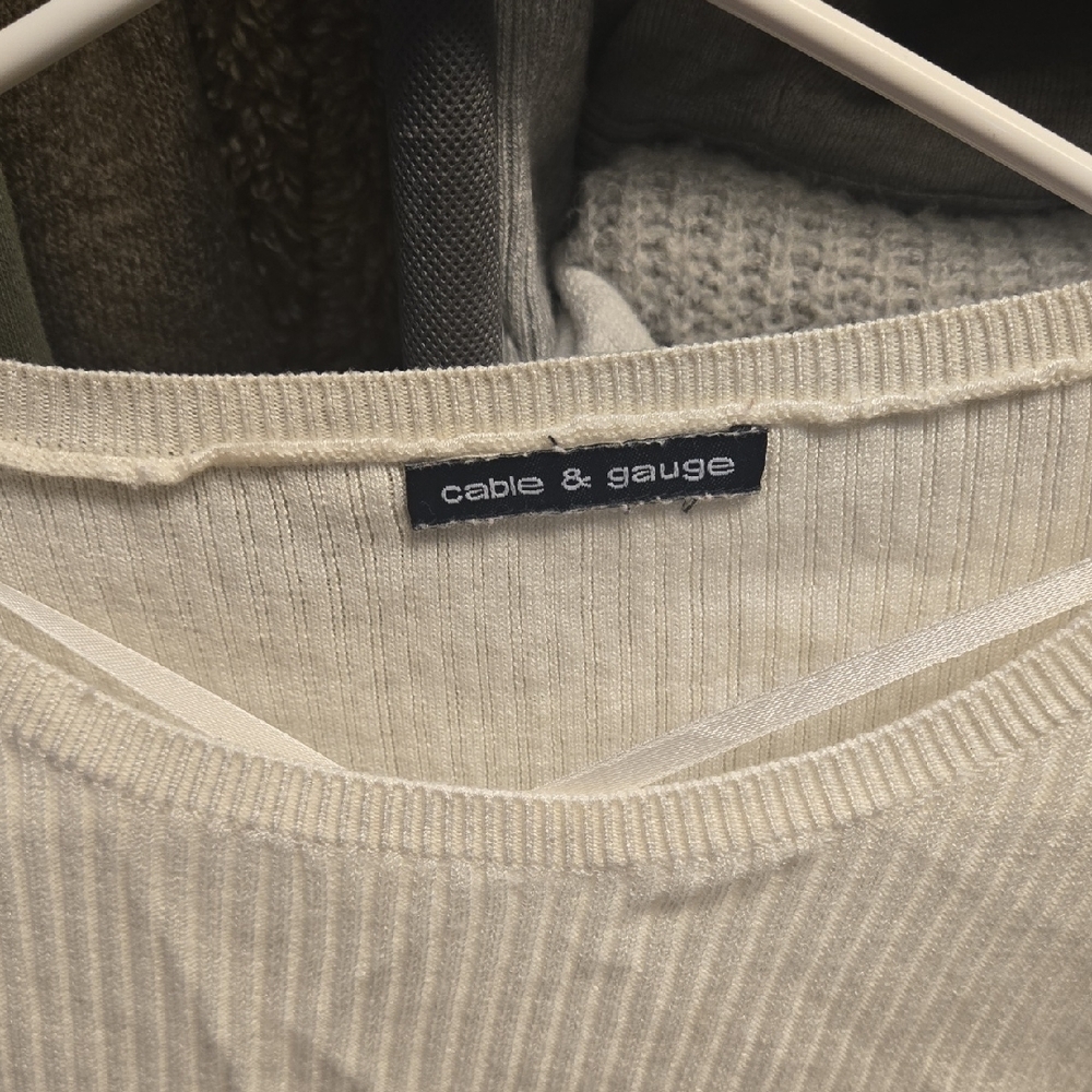 Cable & Gauge Cream Ribbed Top - Picture 2 of 2
